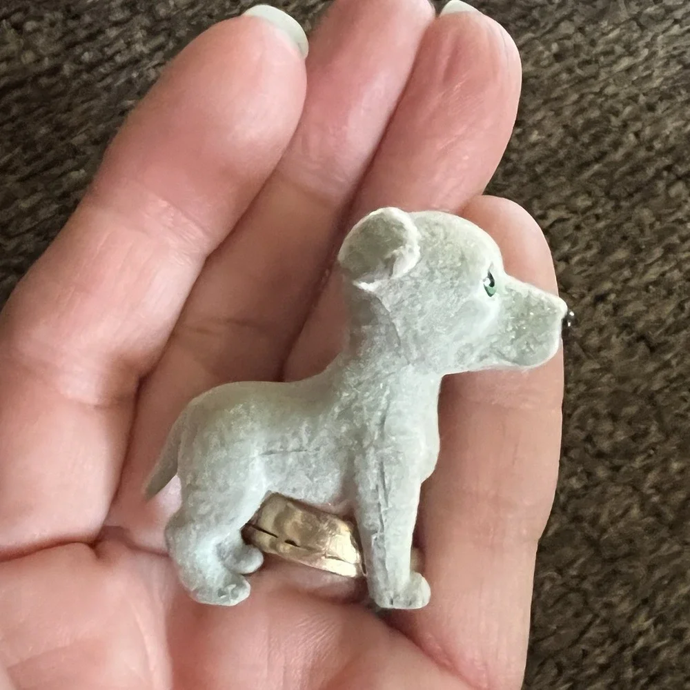 Vtg 2 Puppy Puppies In My Pocket Luna Weimaraner Jasper Greyhound Flocked